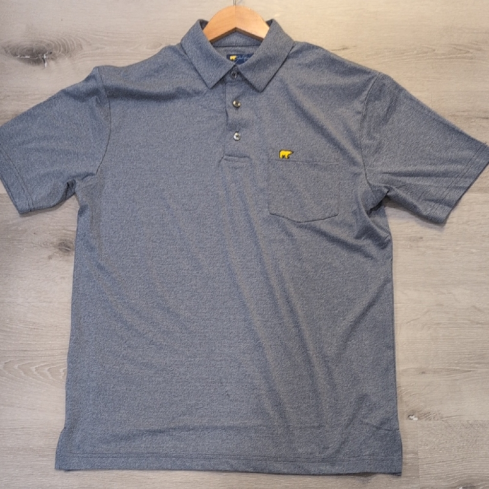 New Without Tags.. Men's Gray Polo Shirt with Yellow Logo